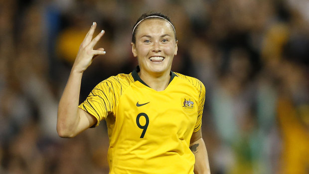 Triple threat: Caitlin Foord and the Matildas will face Argentina, South Korea and New Zealand in a series of pre-World Cup friendlies next year.