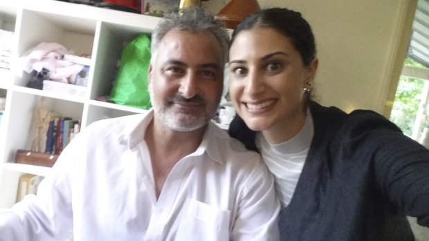 Hazem Hamouda with his daughter, Lamisse.