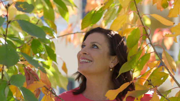 Jenny Morrison, wife of Scott Morrison, in the gardens of The Lodge in Canberra. 