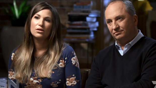 Vikki Campion and Barnaby Joyce during their paid interview on the Seven Network in 2018.