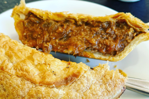 Mince beef pie at Mountain High Pies, Wentworth Falls.