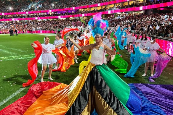 The NSW Teachers Federation at this year’s Mardi Gras parade at the SCG.