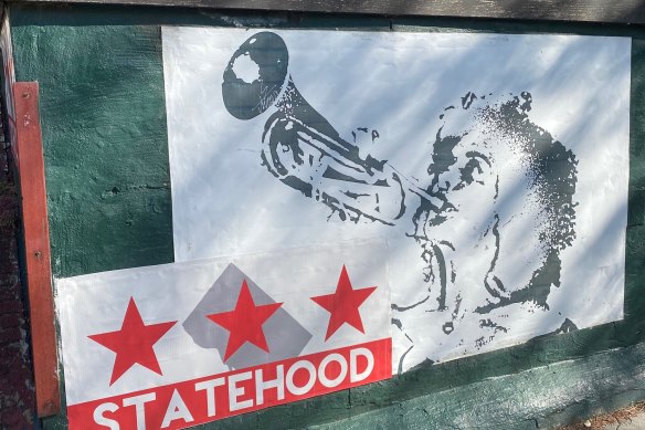 A DC statehood mural in Washington, DC. 