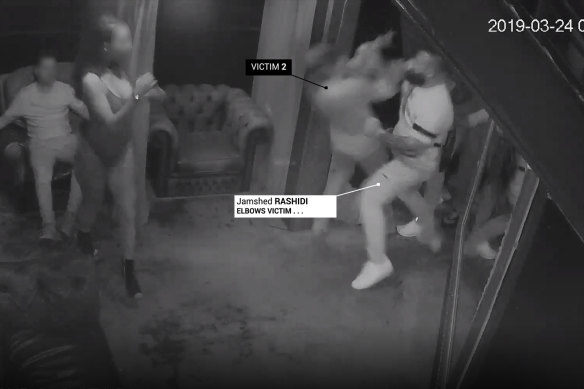A screen grab from a video of the April 2019 incident at the Centrefold Lounge strip club in Melbourne. 