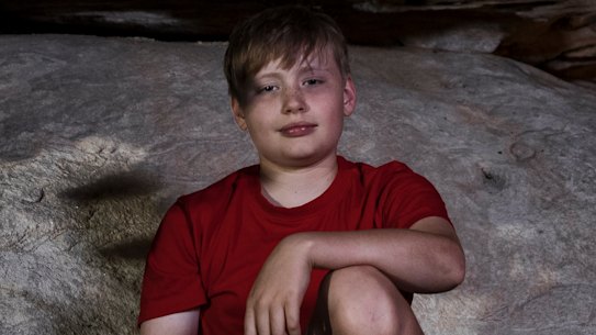 Luca French, 11, id the youngest person ever to have artwork featured at Vivid.