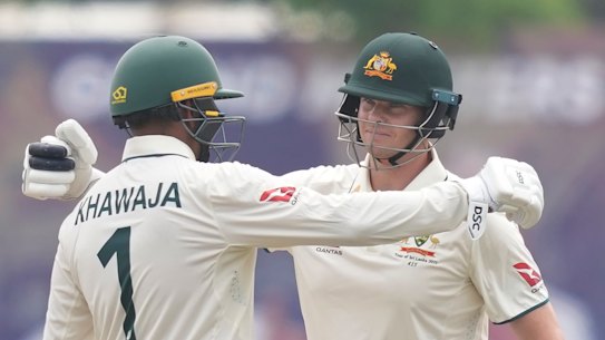 Steve Smith and Usman Khawaja in Galle.