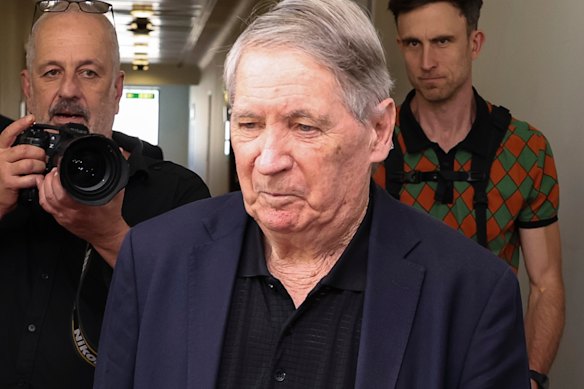 Dennis Richardson walks through the press gallery in Parliament House on Thursday.