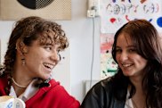Year 12 Visual Arts students Lily Shepherd and
Elena Matiussi-Pimm in Lismore.