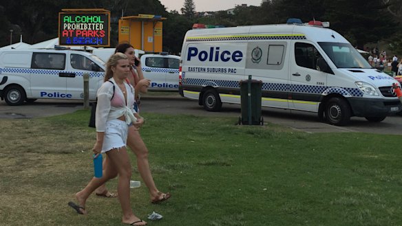 There was a large police presence at Bronte beach on Christmas Day.