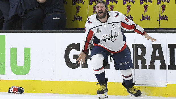 A long time coming: Star player Alex Ovechkin reacts after the game.