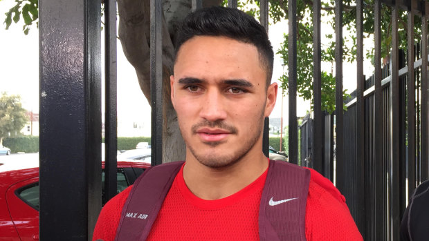 Next step: Valentine Holmes donned pads for the first time as his NFL adventure continues.