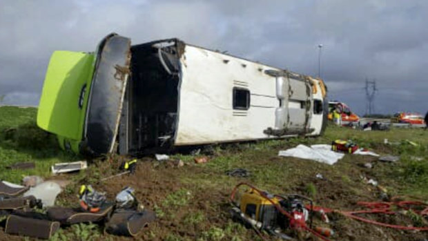 Australians were reportedly on board the FlixBus that flipped in France. 