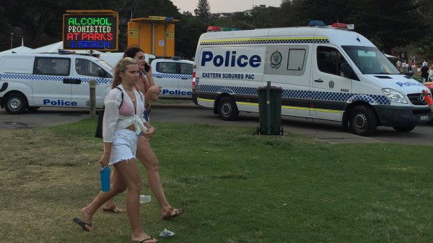 There was a large police presence at Bronte beach on Christmas Day.