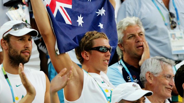 Craig Stevens in the stands in Athens.