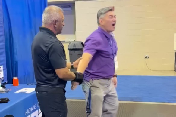 A screenshot from a promotional video showing the glove in action. 