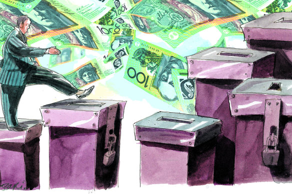 Political donations aren't the only form of influence-peddling. Illustration: Rocco Fazzari