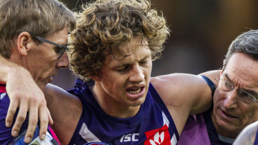 Fremantle captain Nat Fyfe is an unlikely starter in Saturday night's derby.