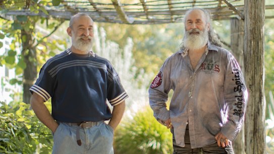 Jeremy Valentine and Grant Francis in their garden