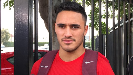 Next step: Valentine Holmes donned pads for the first time as his NFL adventure continues.