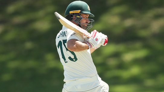 Joe Burns batting for Australia A against India.