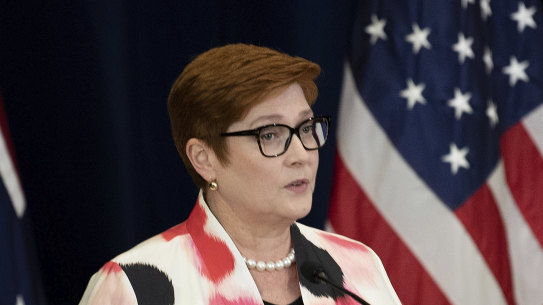 Australia's Foreign Minister Marise Payne at the State Department Tuesday, July 28, 2020, in Washington.