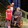 Matilda Casey, Anthony Warlow and Greg Page in Annie. 