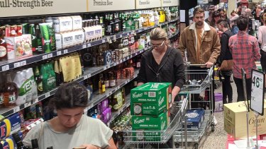 Panic buying at Dan Murphy's last weekend.