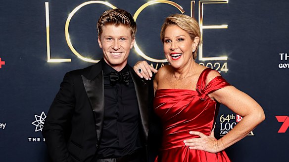 Robert Irwin and Julia Morris at the Logie Awards in August.