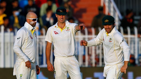 Nathan Lyon (left) had a tough time of it the first Test, taking 1-236 from 78 overs.