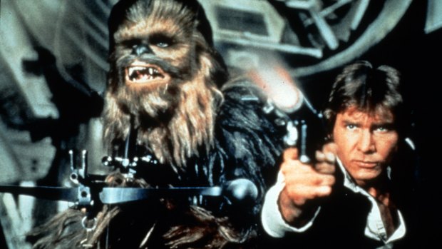  Chewbacca (Peter Mayhew) and Han Solo (Harrison Ford) in The Empire Strikes Back.