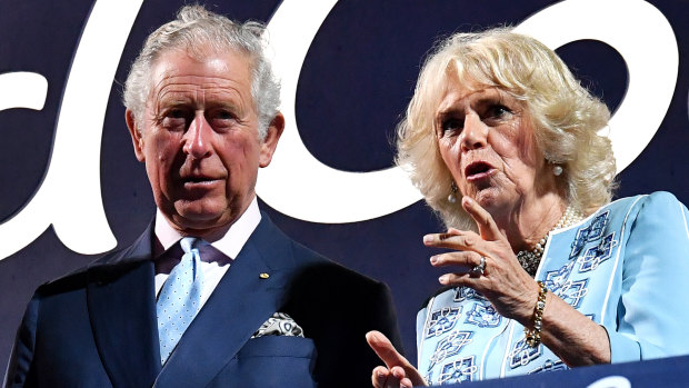 Prince Charles and his wife Camilla at the Opening Ceremony of the Commonwealth Games.