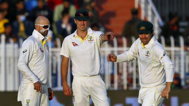 Nathan Lyon (left) had a tough time of it the first Test, taking 1-236 from 78 overs.