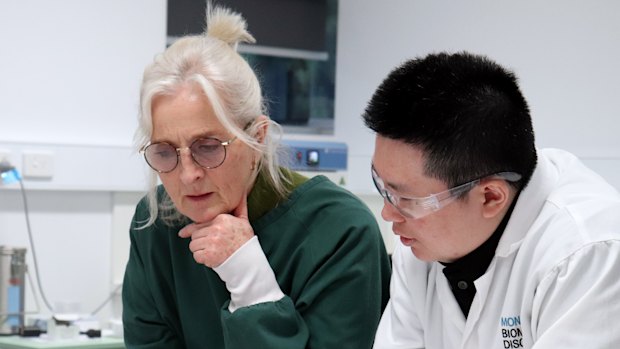 Monash University’s Professor Mary Herbert with a colleague. 