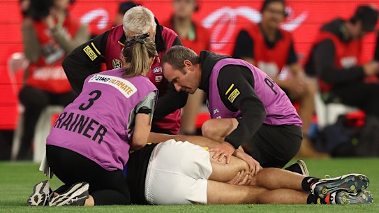 Young Tiger Josh Gibcus was injured in round one and is out for the season.