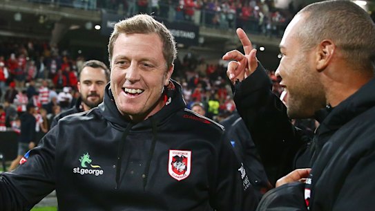 Ryan Carr celebrates victory in his first job as a head coach.