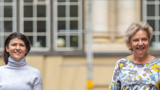 Neighbours Tania Schneider and Kim Lyons.