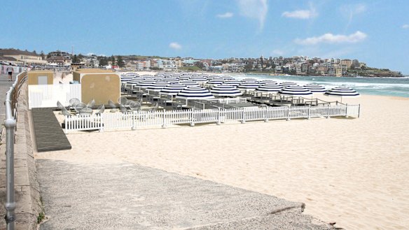 An artist impression of the Amalfi Beach Club for Bondi Beach, proposed by polo entrepeneur Janek Gazecki.