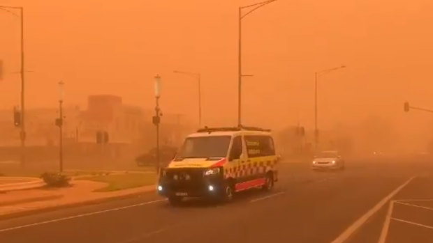 A dust storm blanketed Mildura on Thursday,