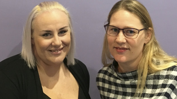 Accountant Sharon Richards (R) and colleague Alana say everyone wants their tax refund instantly, but patience is key. 