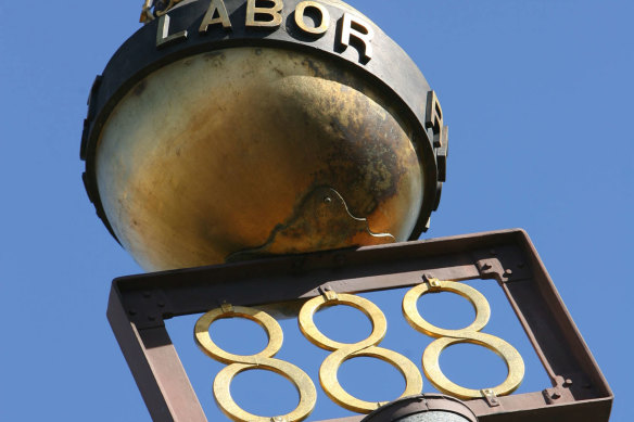 The monument on the corner of Lygon and Victoria streets, Carlton, commemorating the 8-hour-day