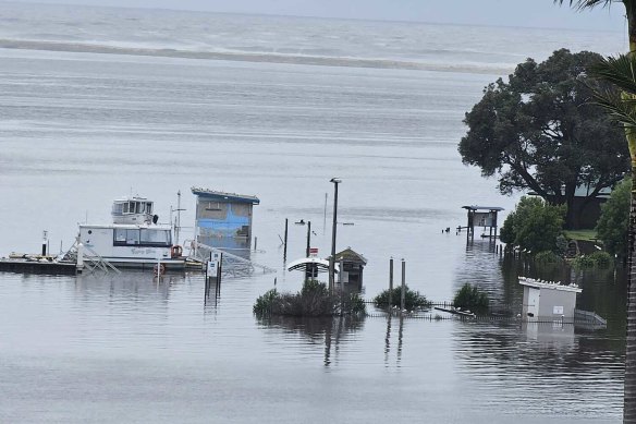 Parts of Mallacoota were flooded this week and the town was cut off due to a landslide. 