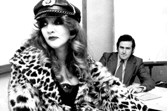 Fred Nile and Madame Lash (aka Gretel Pinniger), two of Janet Coombs’ clients, in 1974.