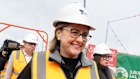 Premier Jacinta Allan at the Suburban Rail Loop site in Burwood the day after the federal election.