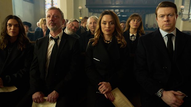 From left: Sabrina Bartlett as Bella, John Simm as Gray Wright, James Fleet as Bobby, Gemma Jones as Rose Wright, Zoe Tapper as Georgia Wright, Ruby Ashbourne Serkis as Emily and Daniel Rigby as John Wright in I, Jack Wright.