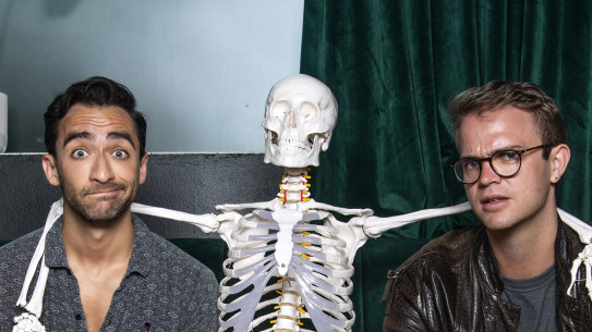 Actor Matthew Backer (left) and Director Alexander Berlage are bringing the Hayes Theatre back to life with Young Frankenstein.