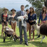 Racing scion Tom Waterhouse and his "family", minus wife Hoda, mother Gai and sister Kate.