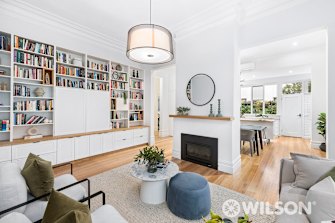 The living area comes complete with fireplace.