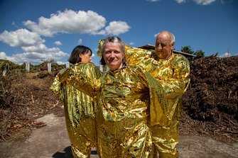 Eugenia Lim, Jennifer Anderson and Steve Boulter at the local tip.