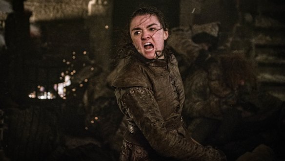 Arya Stark (Maisie Williams) in battle during The Long Night.