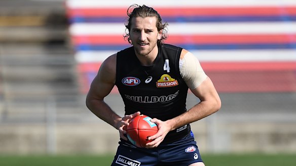 Marcus Bontempelli at Bulldogs training, as they prepare for their finals-shaping clash with Adelaide.